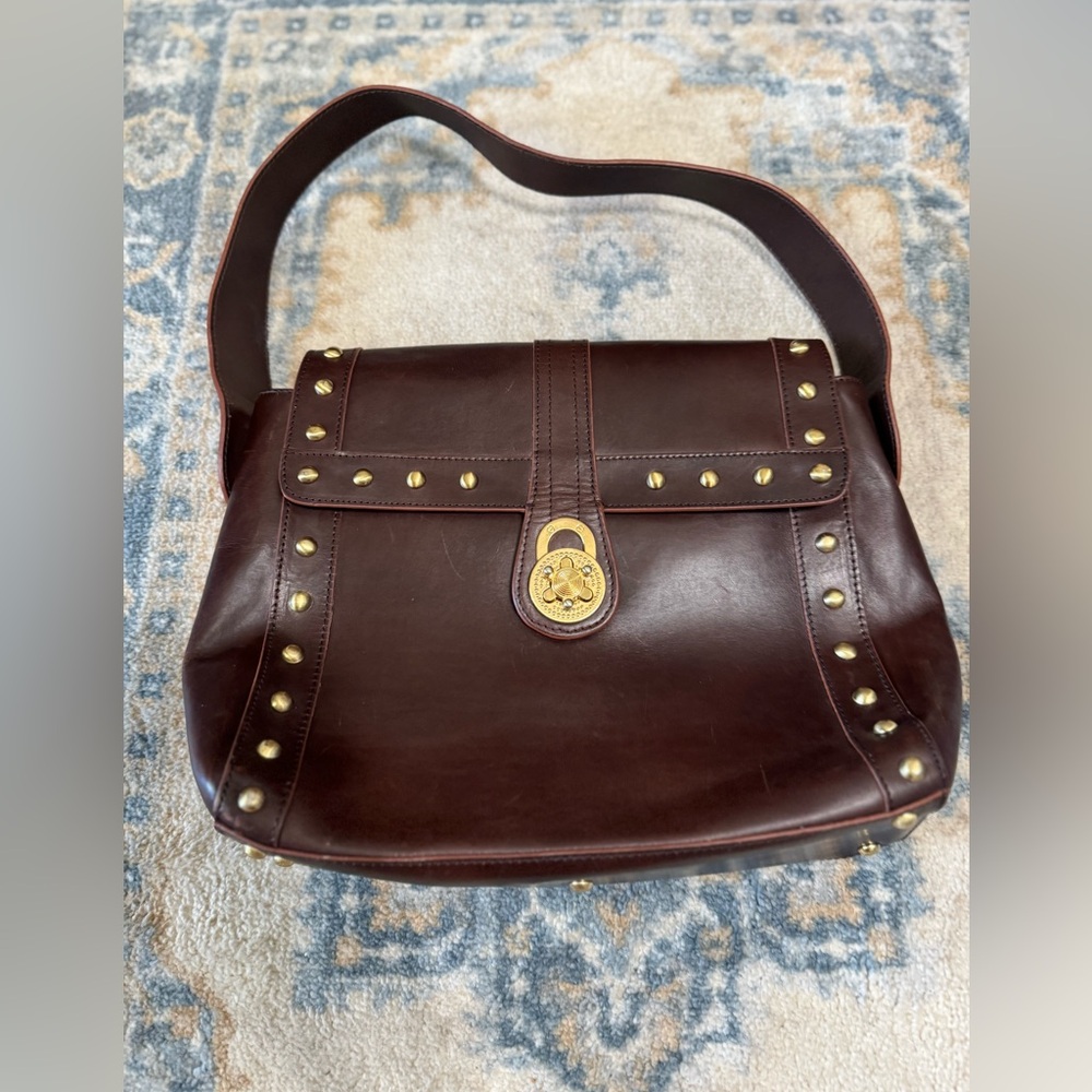 STEVEN by STEVEN MADDEN Vintage Elegant Brown Leather Shoulder Bag